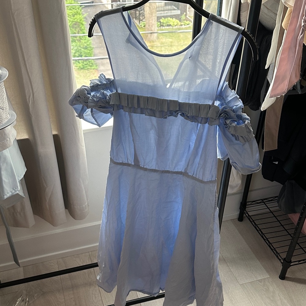 Sandro Sky Blue Long Sleeve Dress